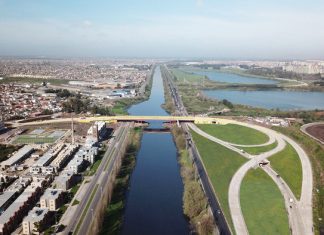 Cuatro carriles y 60 metros de longitud: Así se ve el Puente Olímpico Ribera Sur puente